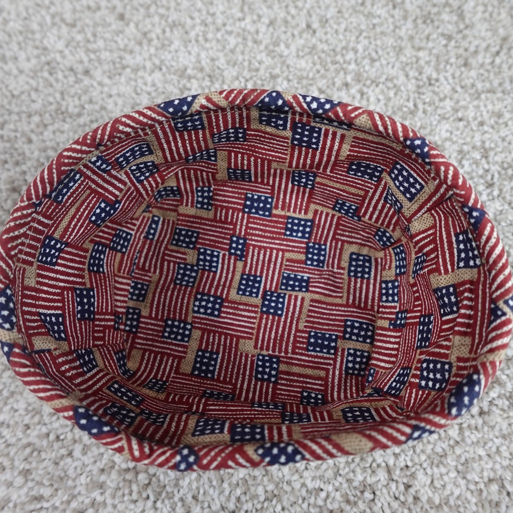 Longaberger Tea Basket Liner Old Glory American Flag Patriotic Fabric Accessory - Picture 3 of 3